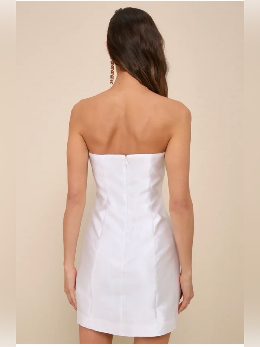 Lulus Charming Destiny White 3D Floral Appliqué Mini Dress M Coquette Wedding - Picture 3 of 7